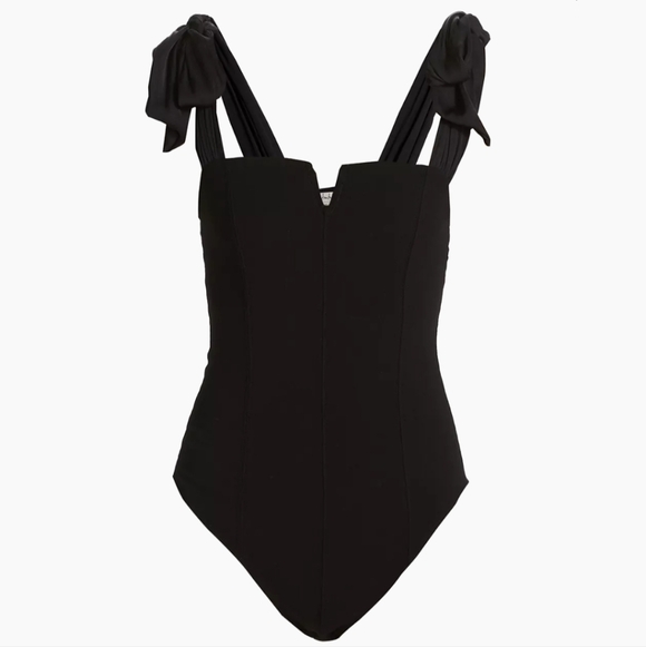 New FREE PEOPLE Black Tie Strap Bodysuit Size S - Picture 15 of 16